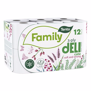 Toalettpapír TENTO Deli fehér 12 tekercses 3 rétegű
