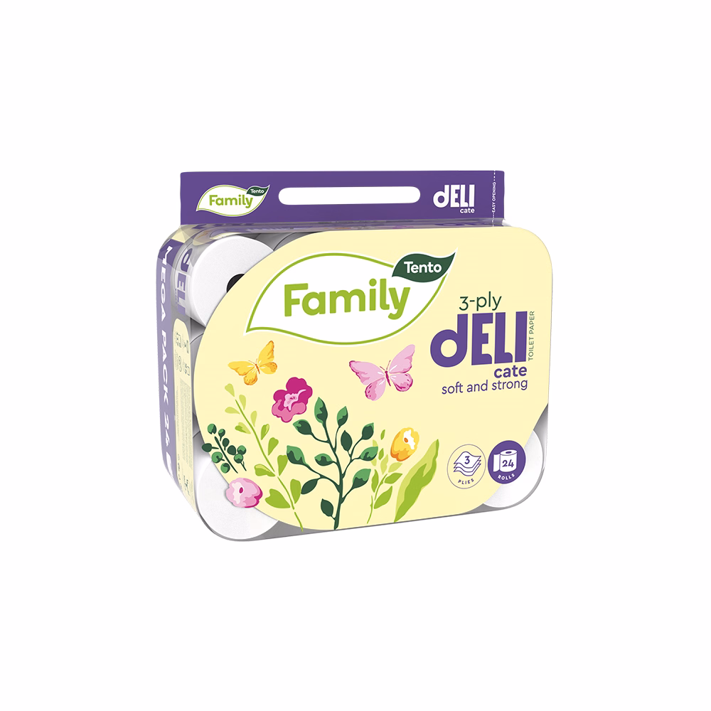 Toalettpapír TENTO Deli fehér 24 tekercses 3 rétegű