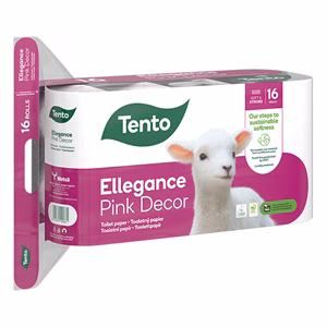 Toalettpapír TENTO Ellegance pink dekor 16 tekercses 3 rétegű
