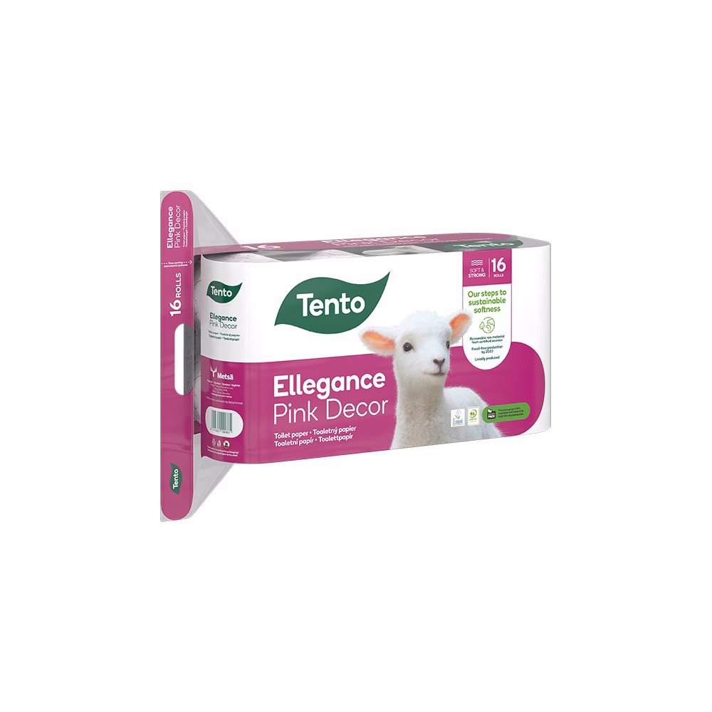 Toalettpapír TENTO Ellegance pink dekor 16 tekercses 3 rétegű