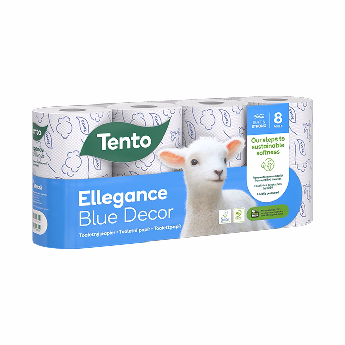 Toalettpapír TENTO Family blue dekor mintás 8 tekercses 3 rétegű