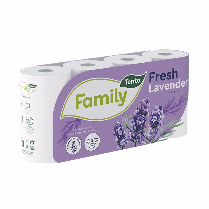 Toalettpapír TENTO Family fresh lavender lila 8 tekercses 2 rétegű