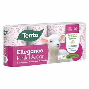 Toalettpapír TENTO Family pink dekor mintás 8 tekercses 3 rétegű