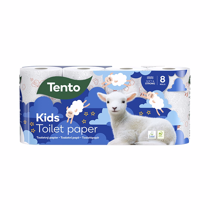 Toalettpapír TENTO Kids mintás 8 tekercses 3 rétegű