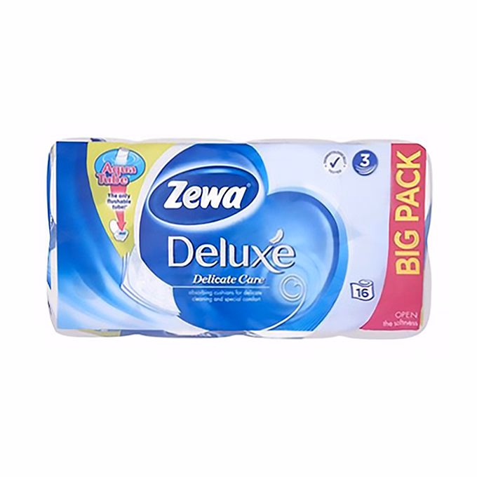 Toalettpapír ZEWA Deluxe 3 rétegű 16 tekercses Pure White Toalettpapír ZEWA Deluxe 3 rétegű 16 tekercses Pure White