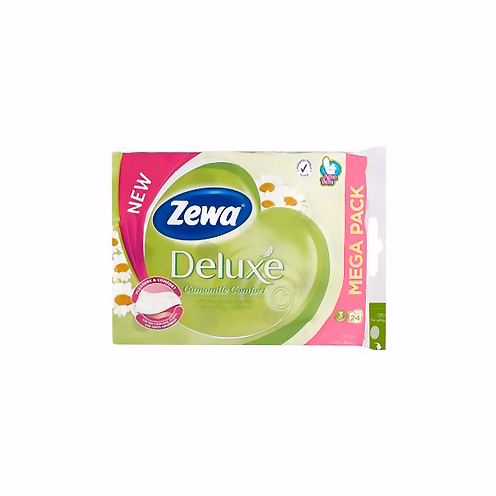 Toalettpapír ZEWA Deluxe 3 rétegű 24 tekercses Camomile