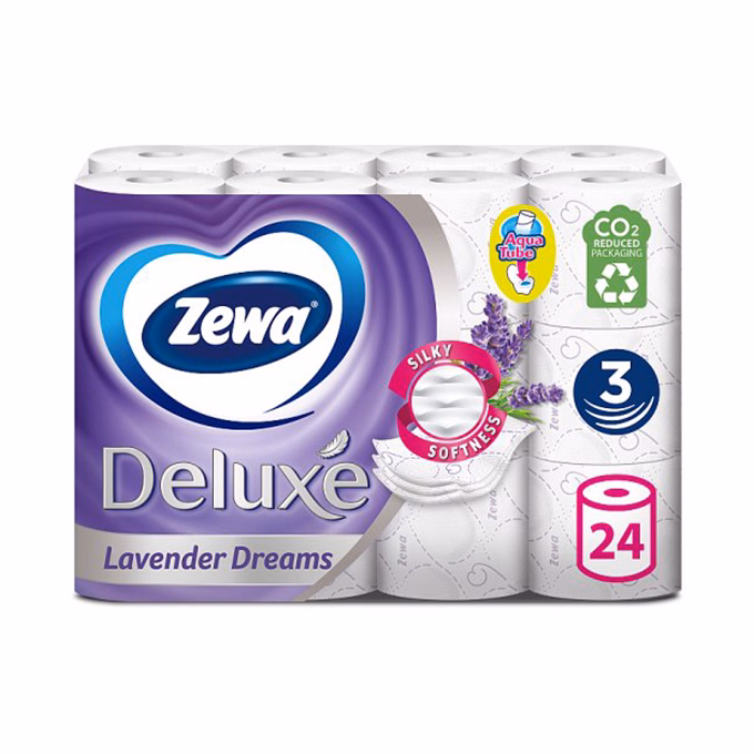 Toalettpapír ZEWA Deluxe 3 rétegű 24 tekercses Levendula