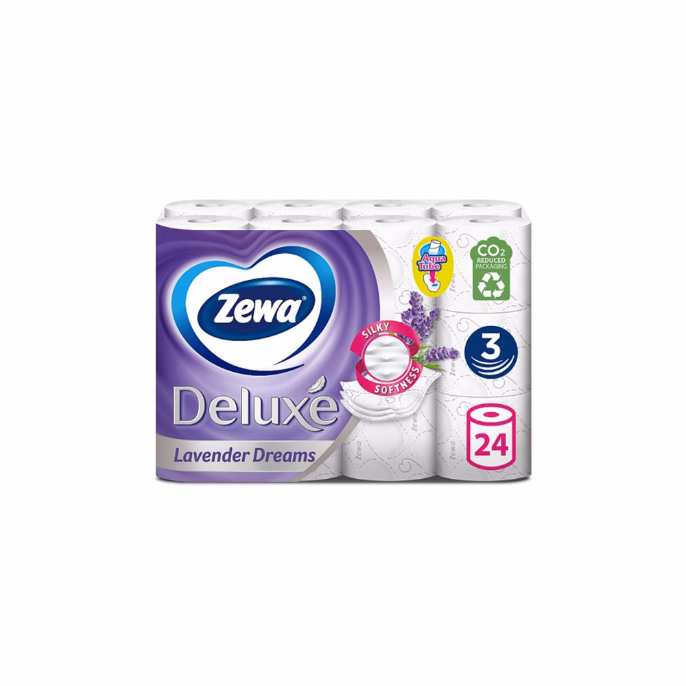Toalettpapír ZEWA Deluxe 3 rétegű 24 tekercses Levendula
