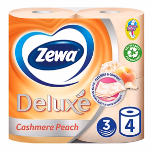 Toalettpapír ZEWA Deluxe Cashmere peach 3 rétegű 4 tekercses