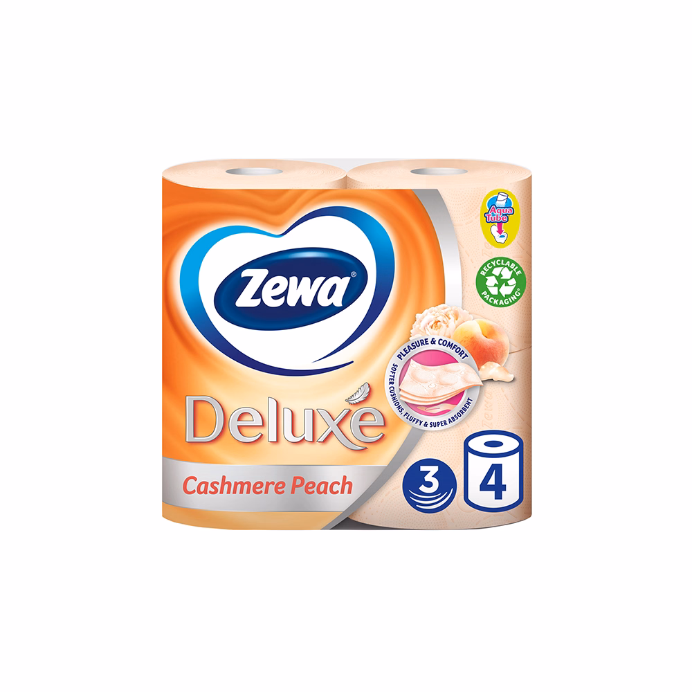 Toalettpapír ZEWA Deluxe Cashmere peach 3 rétegű 4 tekercses