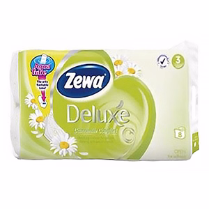 Toalettpapír ZEWA Deluxe 3 rétegű 8 tekercses Camomile Toalettpapír ZEWA Deluxe 3 rétegű 8 tekercses Camomile