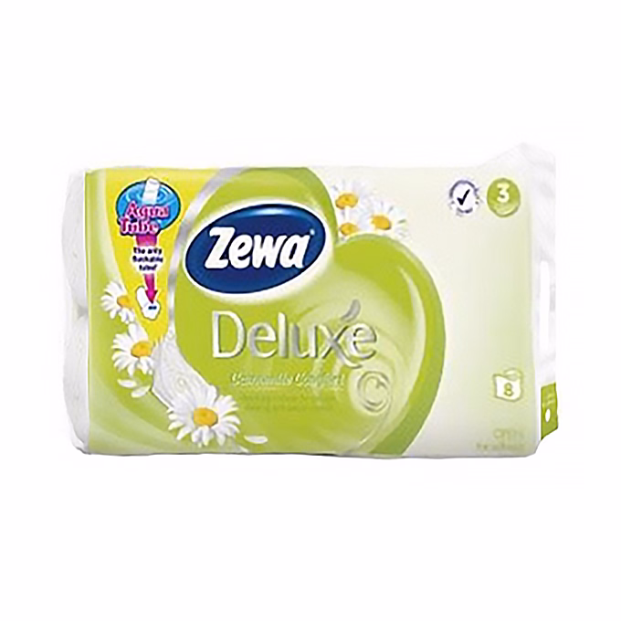 Toalettpapír ZEWA Deluxe 3 rétegű 8 tekercses Camomile Toalettpapír ZEWA Deluxe 3 rétegű 8 tekercses Camomile