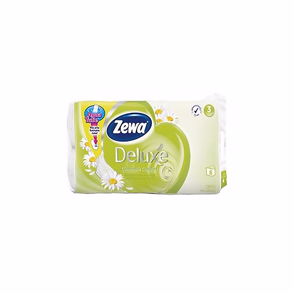 Toalettpapír ZEWA Deluxe 3 rétegű 8 tekercses Camomile Toalettpapír ZEWA Deluxe 3 rétegű 8 tekercses Camomile