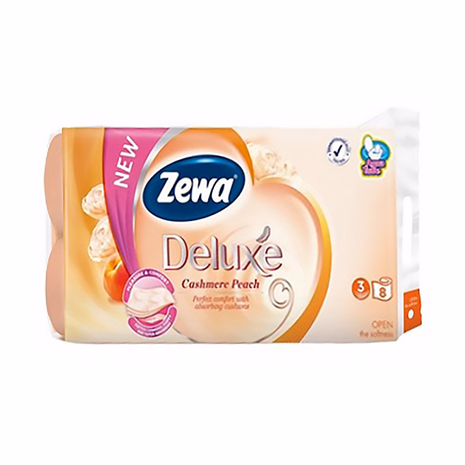Toalettpapír ZEWA Deluxe 3 rétegű 8 tekercses Cashmere Peach