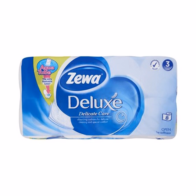 Toalettpapír ZEWA Deluxe 3 rétegű 8 tekercses Pure White