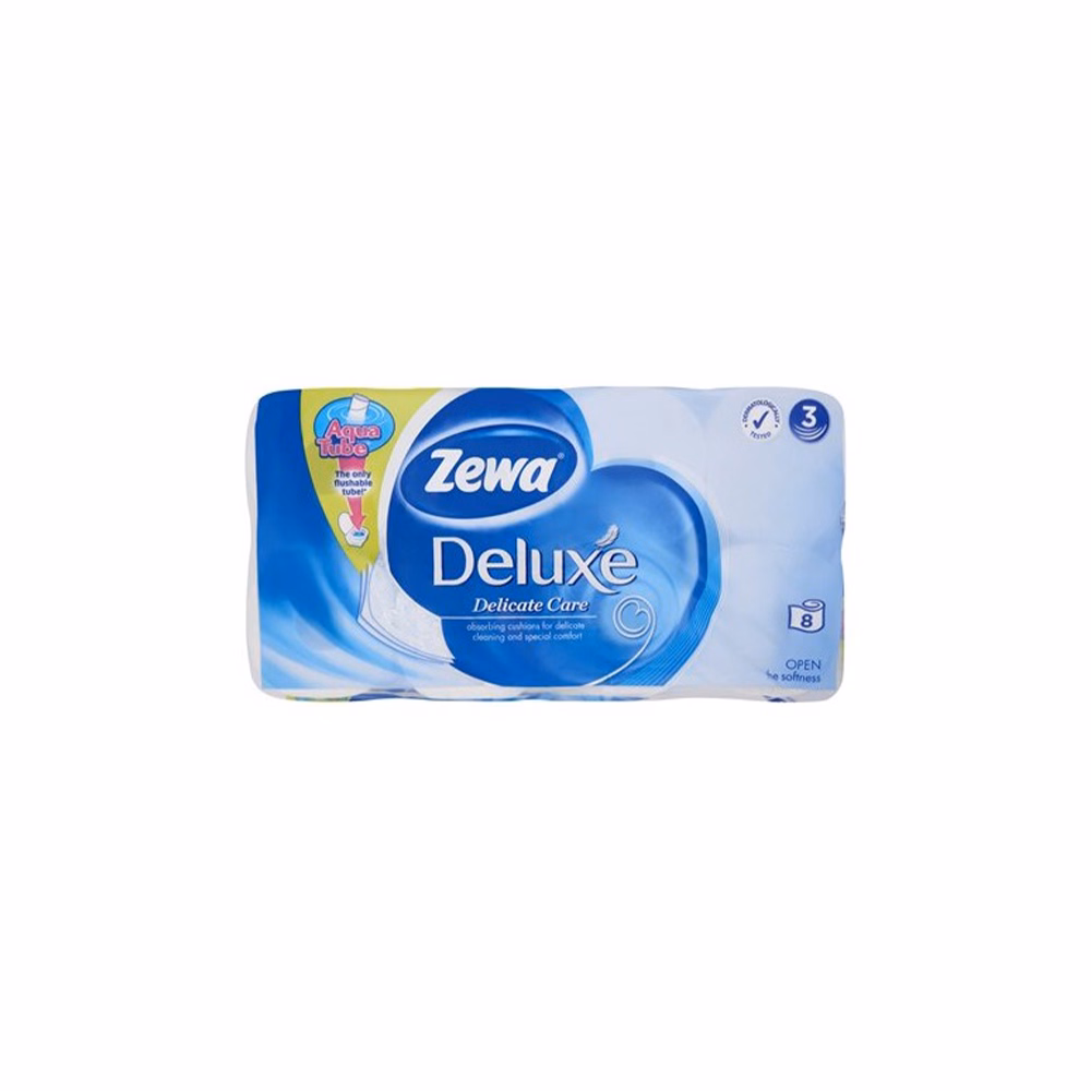 Toalettpapír ZEWA Deluxe 3 rétegű 8 tekercses Pure White