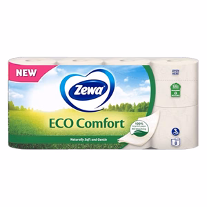 Toalettpapír ZEWA Eco Comfort 3 rétegű 8 tekercses