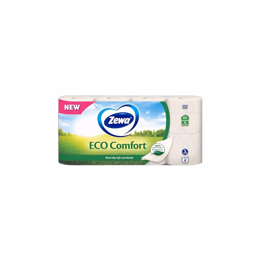 Toalettpapír ZEWA Eco Comfort 3 rétegű 8 tekercses