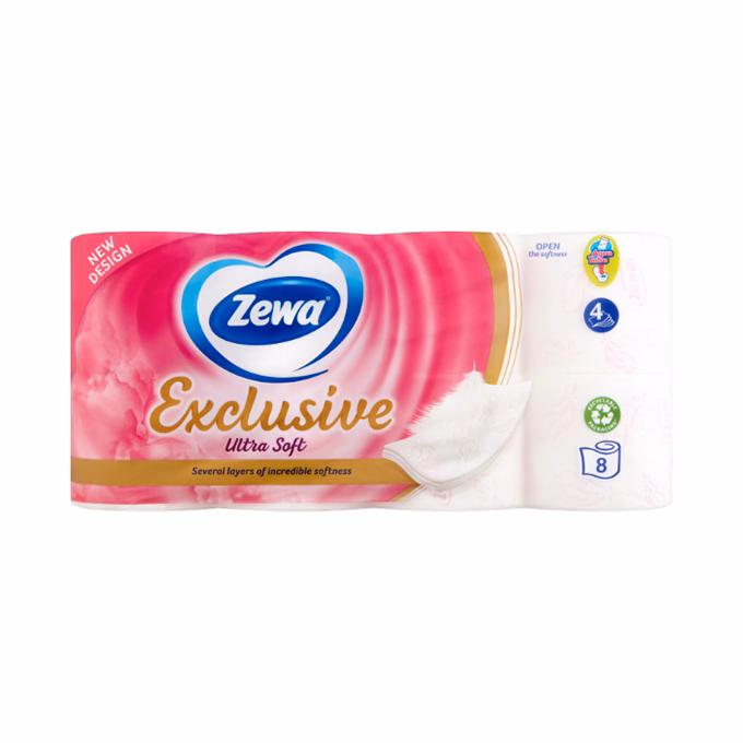 Toalettpapír ZEWA Ultra Soft 4 rétegű 8 tekercses