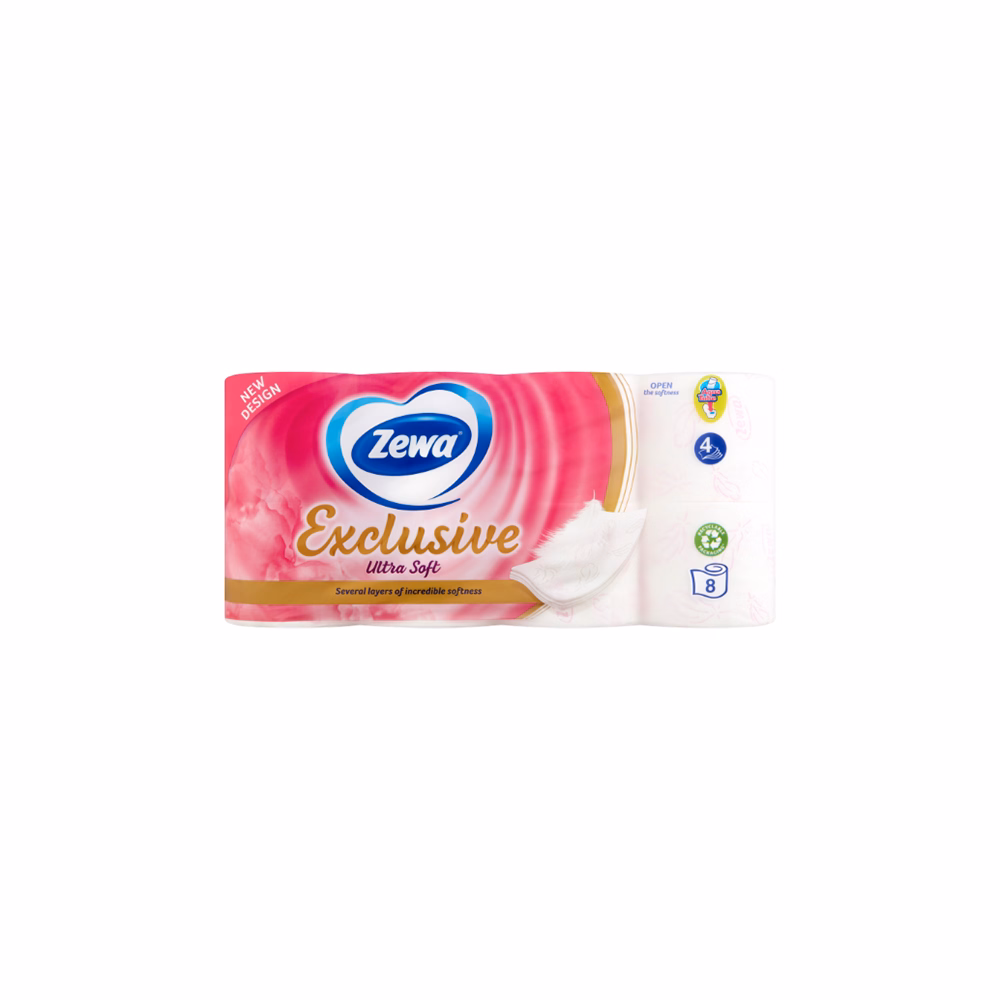 Toalettpapír ZEWA Ultra Soft 4 rétegű 8 tekercses