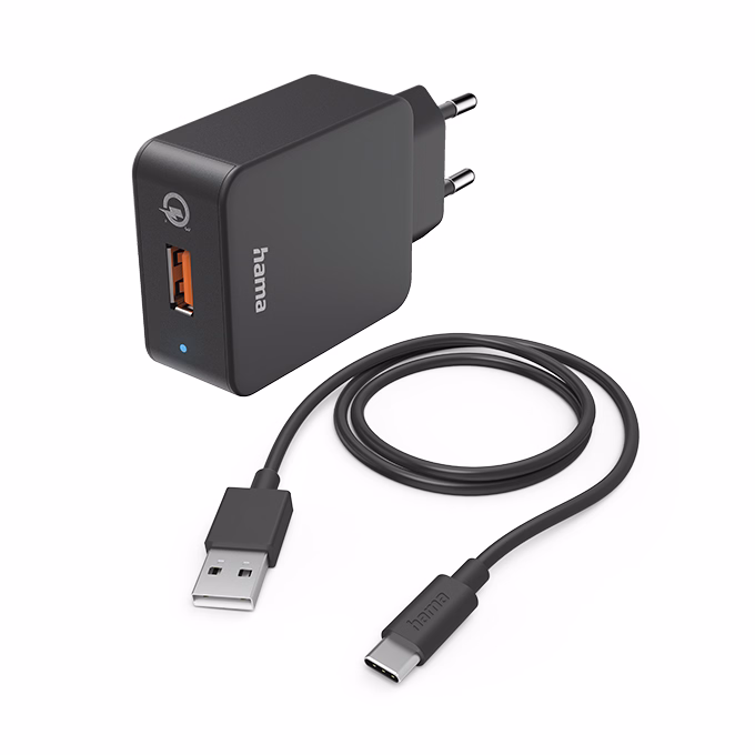 Töltő HAMA QC 3.0 USB-C 19,5W fekete