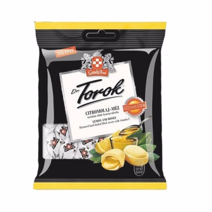 Töltött keménycukorka DR. TOROK citromolajjal és mézzel 75 g