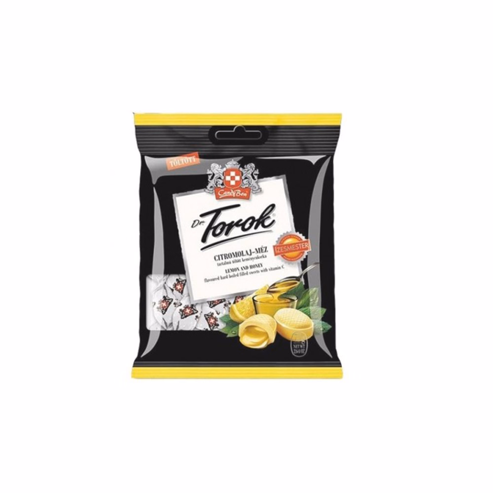 Töltött keménycukorka DR. TOROK citromolajjal és mézzel 75 g