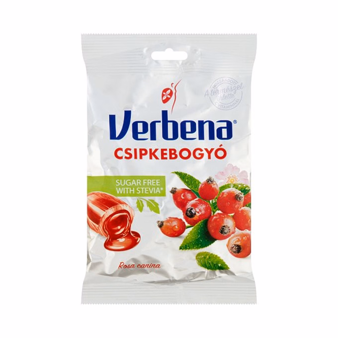 Töltött keménycukorka VERBENA csipkebogyó cukor nélküli 60 g