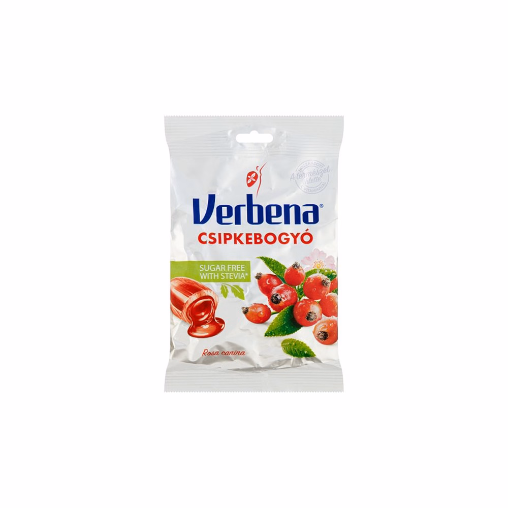 Töltött keménycukorka VERBENA csipkebogyó cukor nélküli 60 g