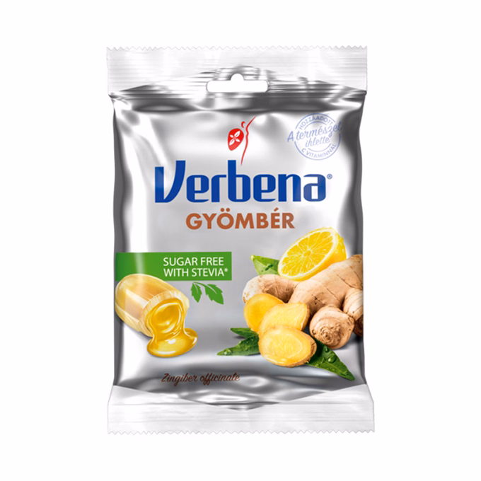 Töltött keménycukorka VERBENA gyömbér cukor nélküli 60 g