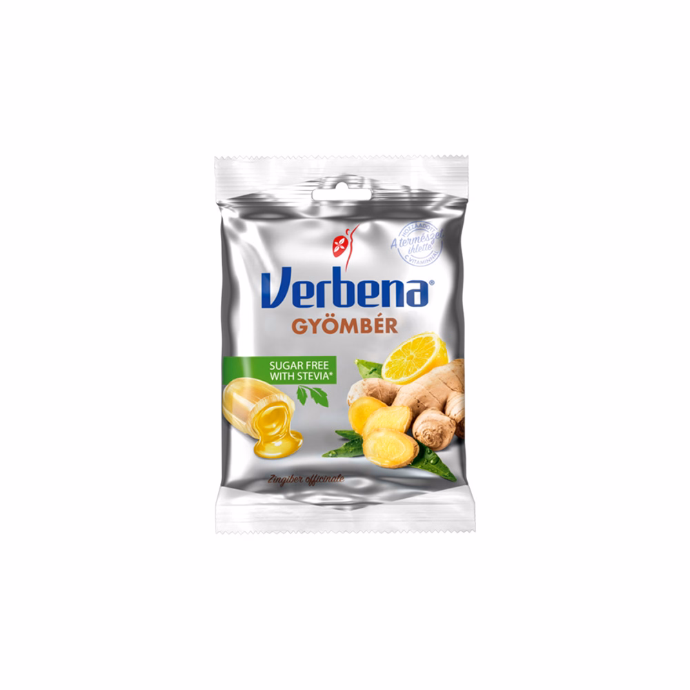 Töltött keménycukorka VERBENA gyömbér cukor nélküli 60 g