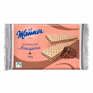 Töltött ostya MANNER Knuspino csokoládés 110 g