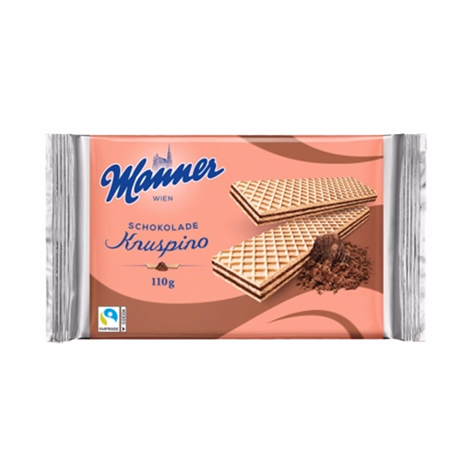 Töltött ostya MANNER Knuspino csokoládés 110 g