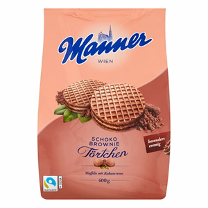 Töltött ostya MANNER Törtchen kakaós krémmel 400 g