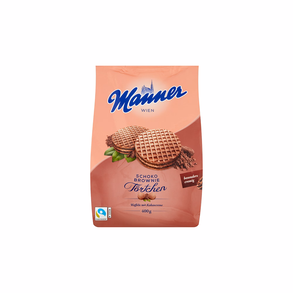 Töltött ostya MANNER Törtchen kakaós krémmel 400 g