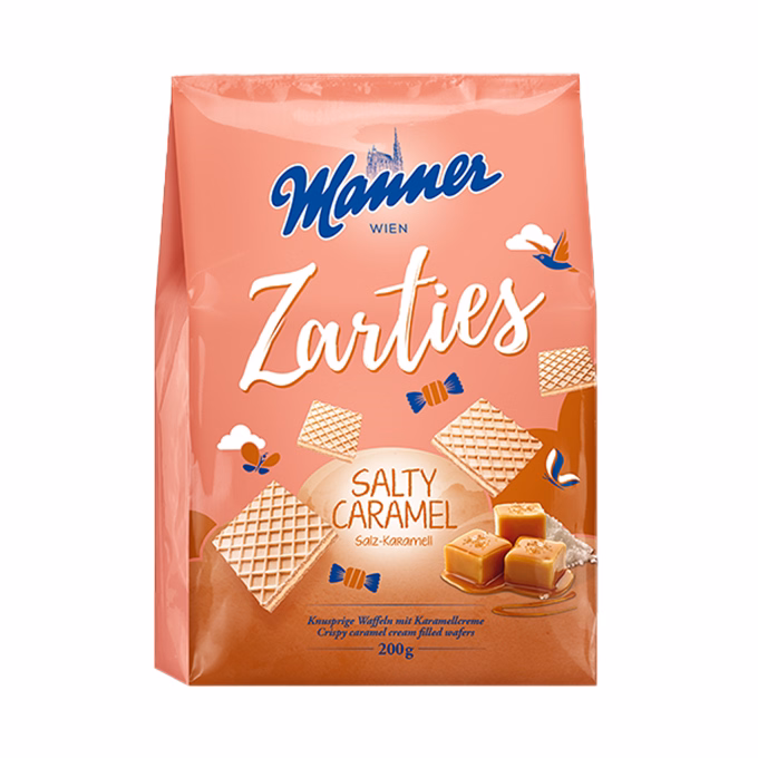 Töltött ostya MANNER Zarties sós-karamellás 200 g