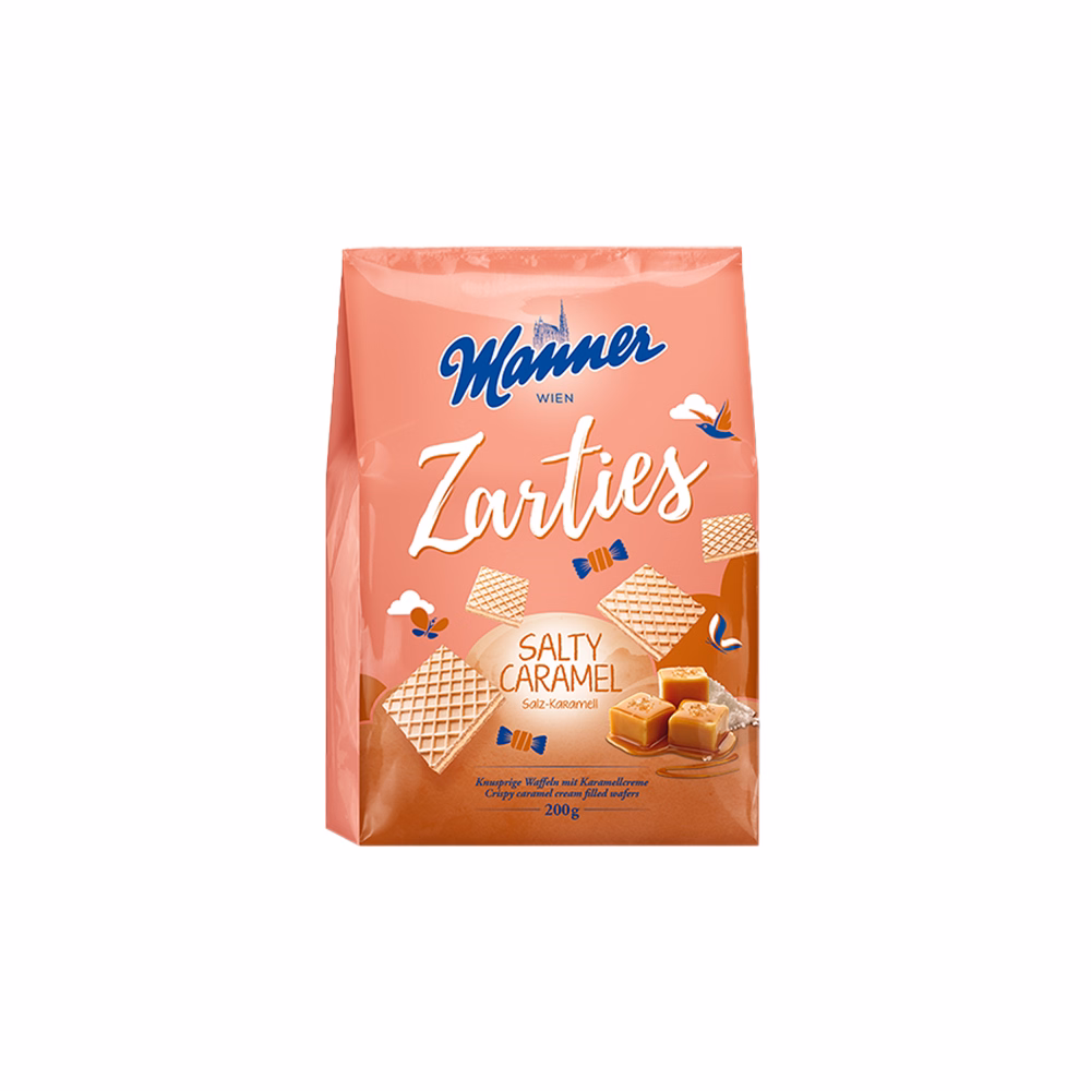 Töltött ostya MANNER Zarties sós-karamellás 200 g