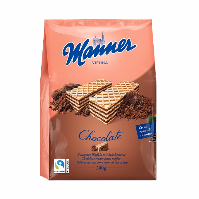 Töltött ostya MANNER csokoládés 200 g