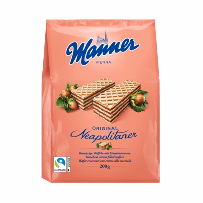 Töltött ostya MANNER mogyorós 200 g