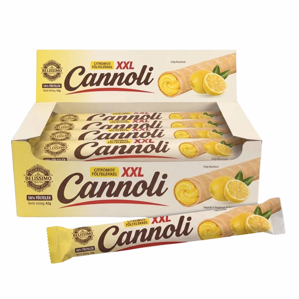 Töltött ostya rúd BELISSIMO Cannoli citrom 42 g