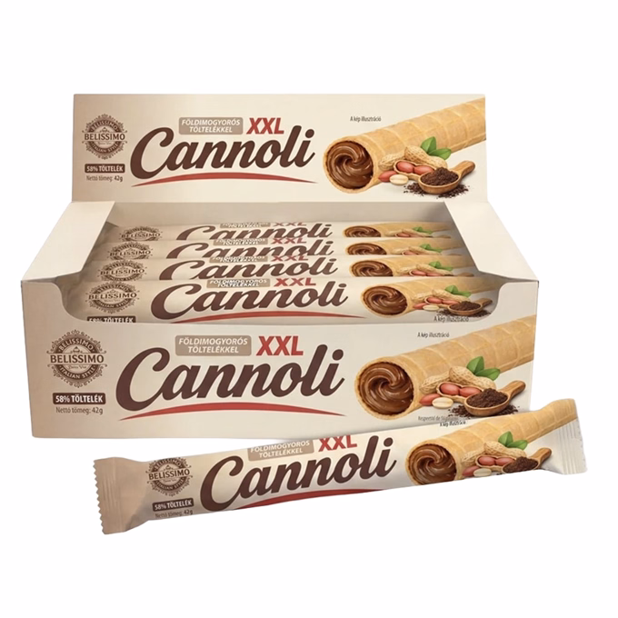 Töltött ostya rúd BELISSIMO Cannoli földimogyoró 42 g