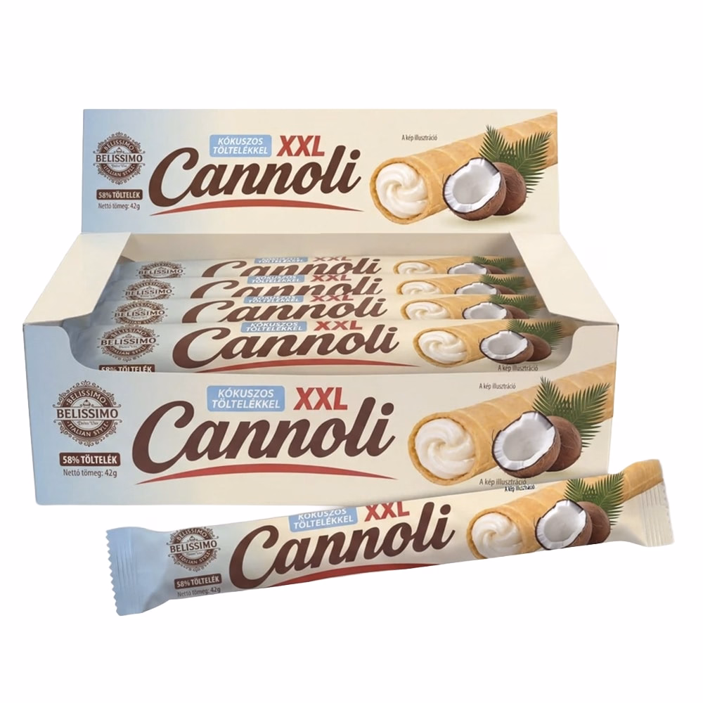 Töltött ostya rúd BELISSIMO Cannoli kókusz 42 g