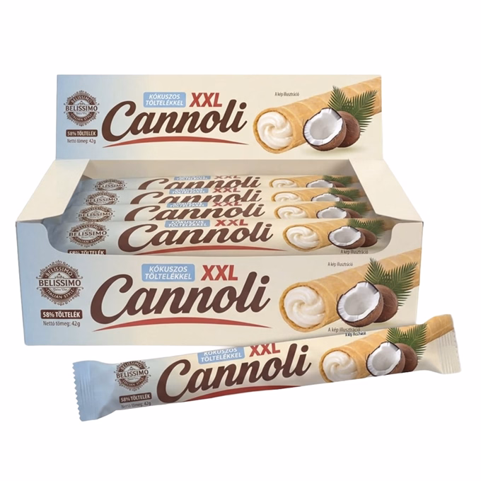 Töltött ostya rúd BELISSIMO Cannoli kókusz 42 g