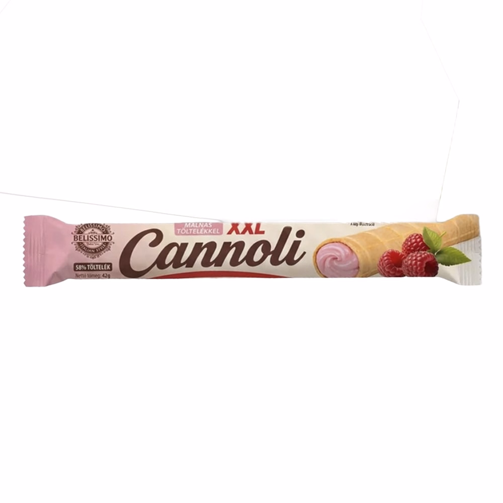 Töltött ostya rúd BELISSIMO Cannoli málnás-jughurt 42 g