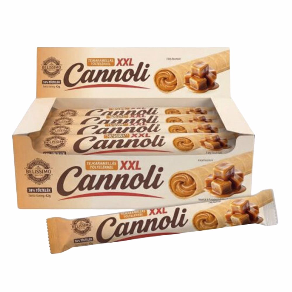 Töltött ostya rúd BELISSIMO Cannoli tejkaramella 42 g