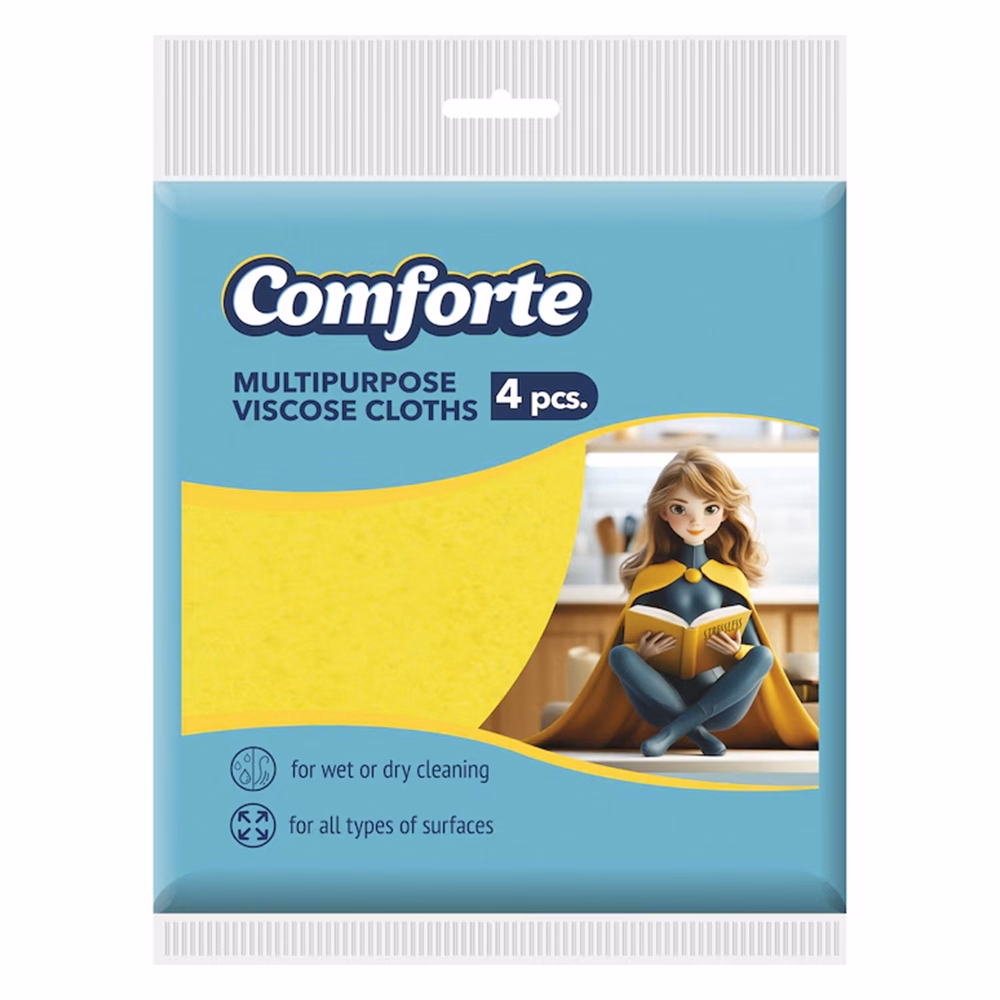 Törlőkendő COMFORTE viszkóz 4 darabos