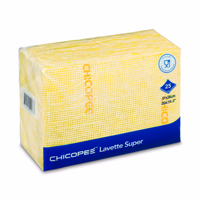 Törlőkendő konyhai CHICOPEE Lavette Super mosható 51 x 36 cm sárga 25 darabos