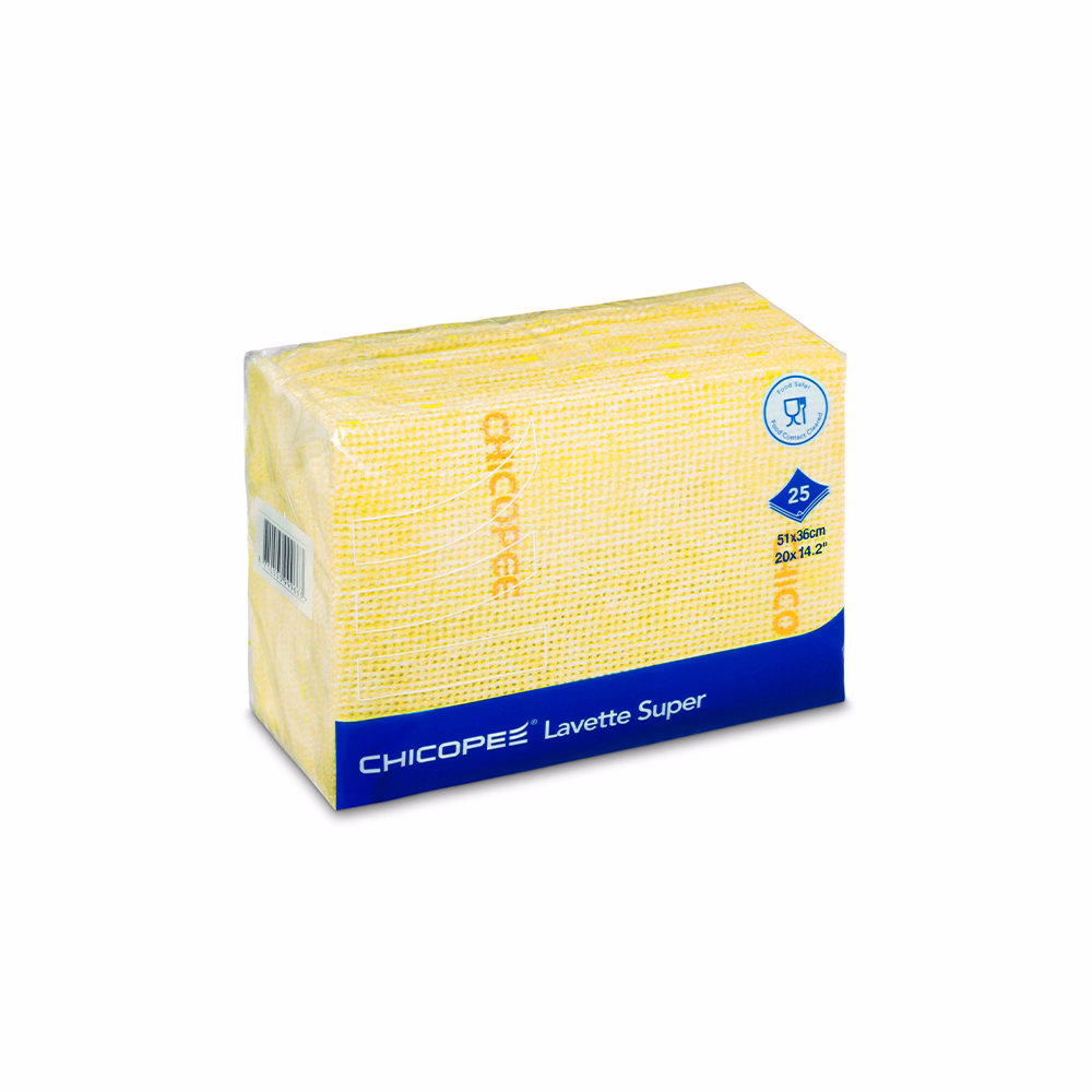 Törlőkendő konyhai CHICOPEE Lavette Super mosható 51 x 36 cm sárga 25 darabos