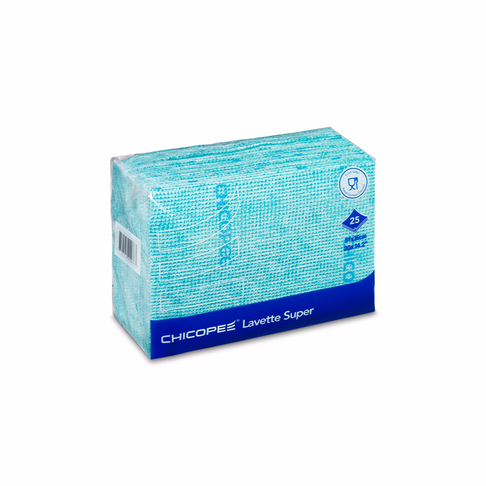 Törlőkendő konyhai CHICOPEE Lavette Super mosható 51 x 36 cm zöld 25 darabos