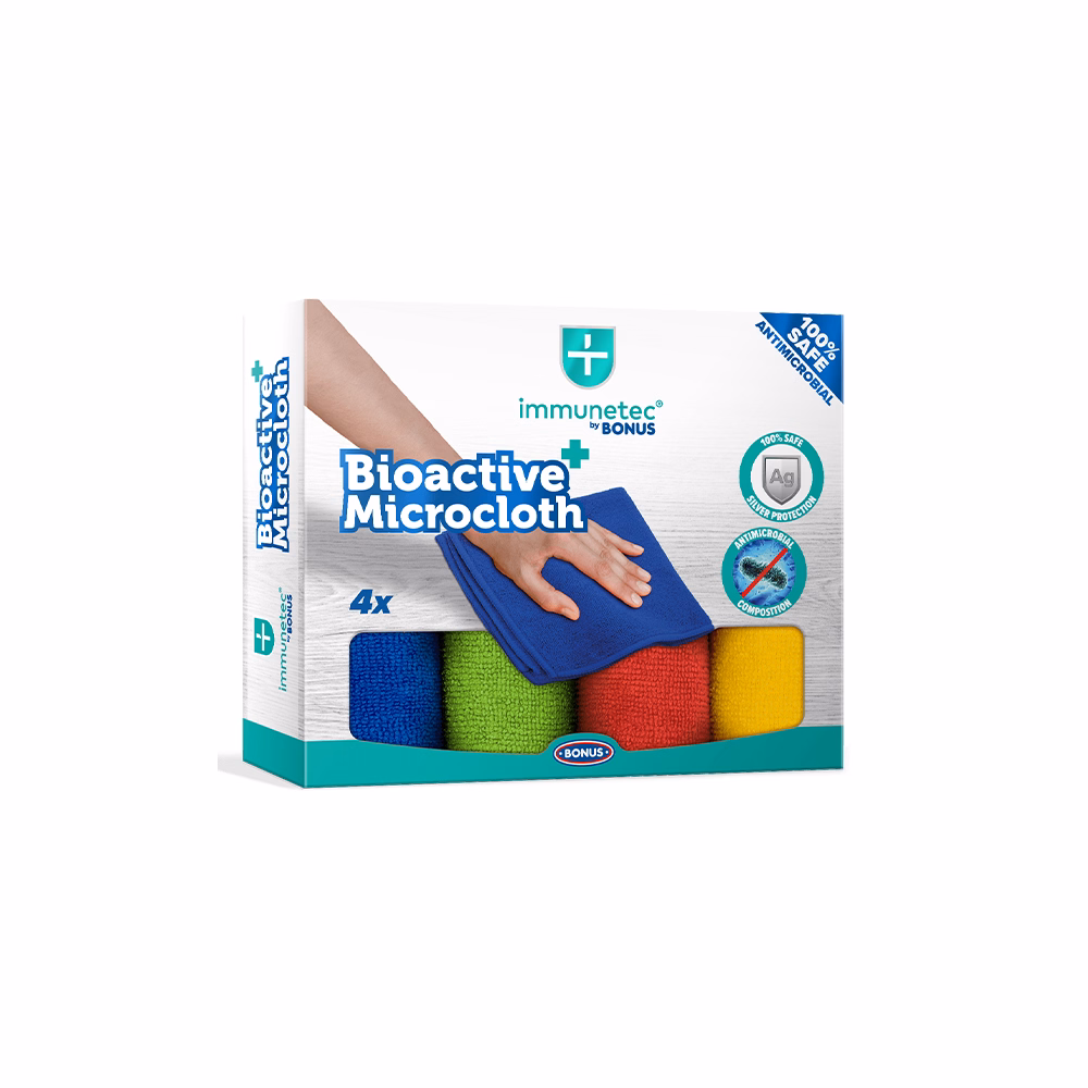 Törlőkendő mikroszálas BONUS Bioactive 32x32cm 4 darabos